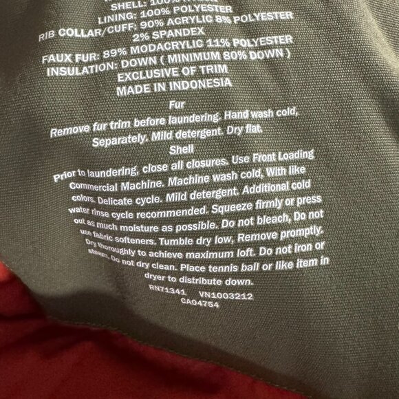 L.L. Bean Maine Mountain Parka Down Coat Womens 3X Green Faux Fur Tek CJ-2207 - Picture 11 of 11